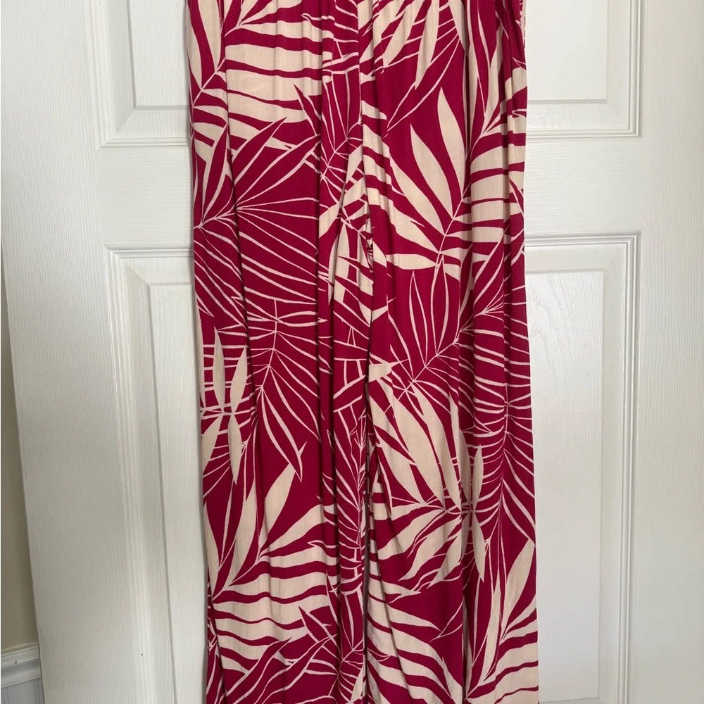 Roxy Red and Cream Wide Leg Pants